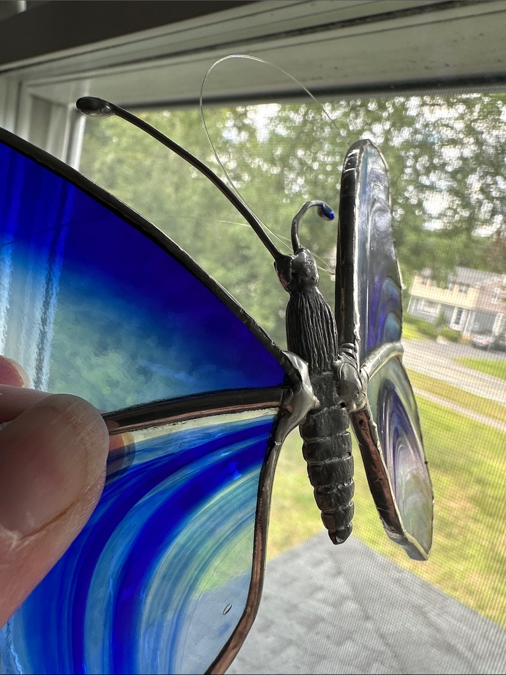 Blue Stained Glass Butterfly Glass art. 🦋🦋 - Picture 5 of 8
